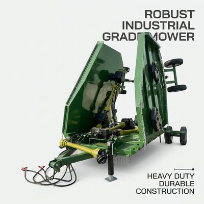 6 মিটার কাটার প্রস্থ বড় আকারের ঘাস রক্ষণাবেক্ষণের জন্য ঘন উপাদান নির্মাণ এবং নিয়মিত কাটার উচ্চতা সহ ভাঁজ উইং লন কাটার